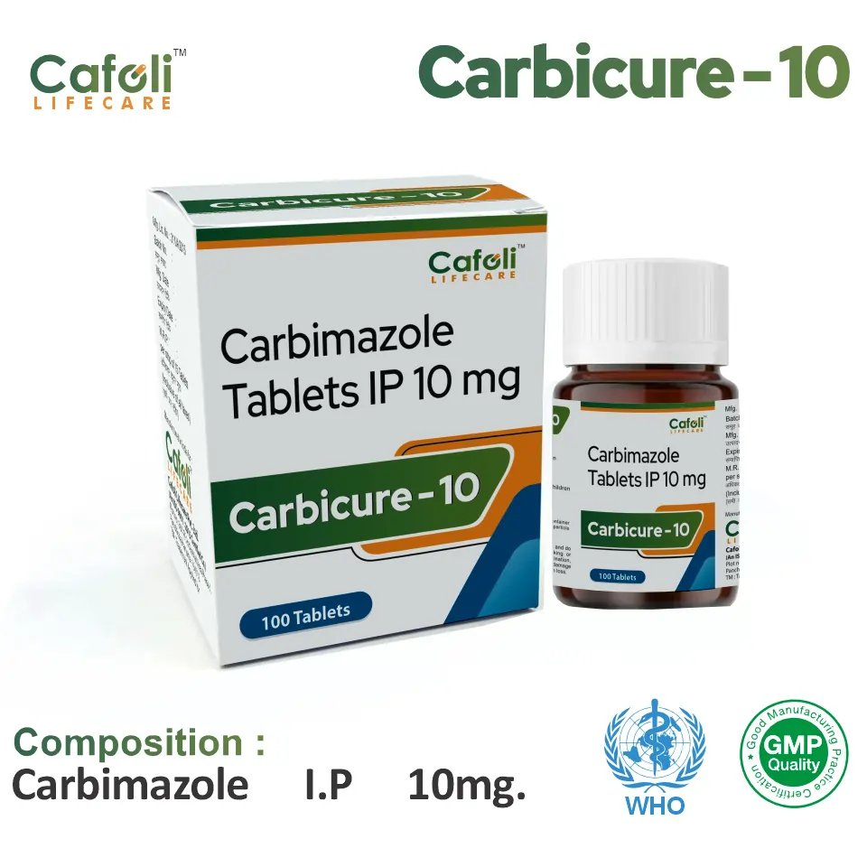 Carbicure 10 Tablet (Carbimazole) for PCD Pharma Franchise